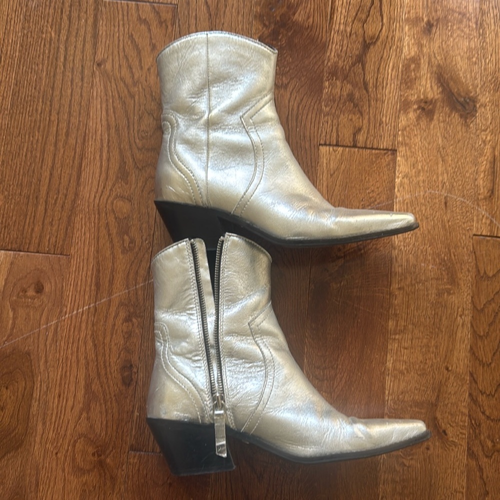 Zara Metallic Cowboy Boots